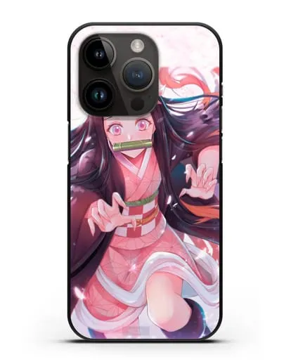 Чехол аниме Клинок рассекающий демонов - Незуко силиконовый для iPhone 14 Pro