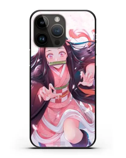 Чехол аниме Клинок рассекающий демонов - Незуко силиконовый для iPhone 14 Pro Max