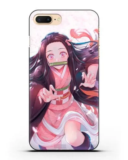 Чехол аниме Клинок рассекающий демонов - Незуко силиконовый для iPhone 7 Plus