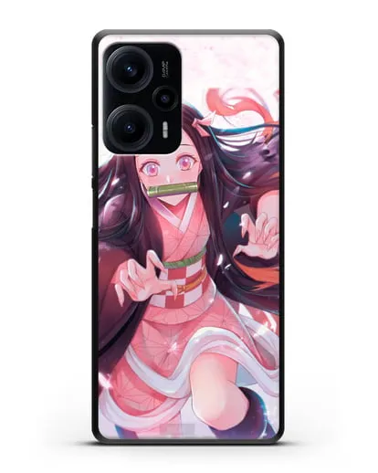 Чехол аниме Клинок рассекающий демонов - Незуко силиконовый для Xiaomi Poco F5