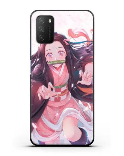 Чехол аниме Клинок рассекающий демонов - Незуко силиконовый для Xiaomi Poco M3