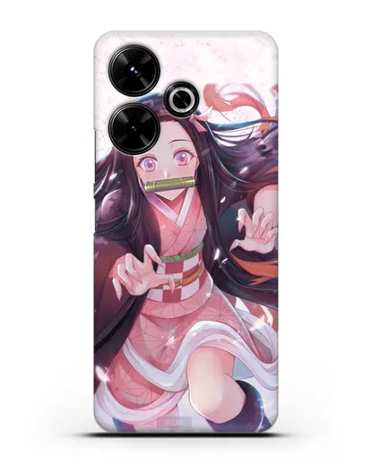 Чехол аниме Клинок рассекающий демонов - Незуко силиконовый для Xiaomi Poco M6