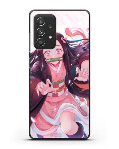 Чехол аниме Клинок рассекающий демонов - Незуко силиконовый для Samsung Galaxy A53