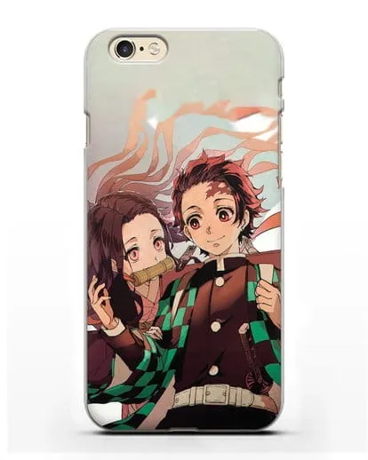Чехол аниме Клинок рассекающий демонов - Незуко и Танжиро силиконовый для iPhone 6