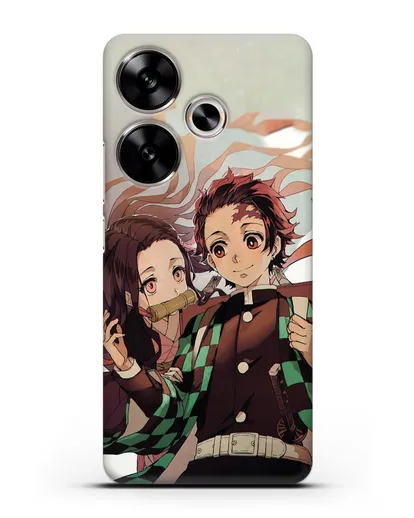 Чехол аниме Клинок рассекающий демонов - Незуко и Танжиро силиконовый для Xiaomi Poco F6