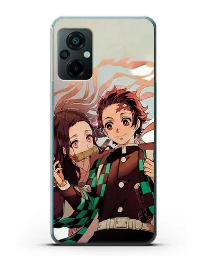 Чехол аниме Клинок рассекающий демонов - Незуко и Танжиро силиконовый для Xiaomi Poco M5