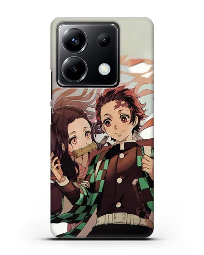 Чехол аниме Клинок рассекающий демонов - Незуко и Танжиро силиконовый для Xiaomi Poco X6