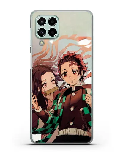 Чехол аниме Клинок рассекающий демонов - Незуко и Танжиро силиконовый для Samsung Galaxy M53 [SM-M536]