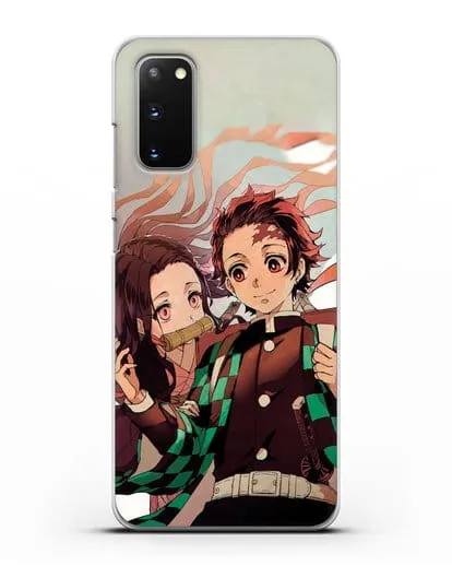 Чехол аниме Клинок рассекающий демонов - Незуко и Танжиро силиконовый для Samsung Galaxy S20 [SM-G980F]
