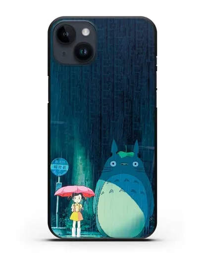 Чехол аниме Мой сосед Тоторо - Тоторо без зонтика силиконовый для iPhone 14 Plus