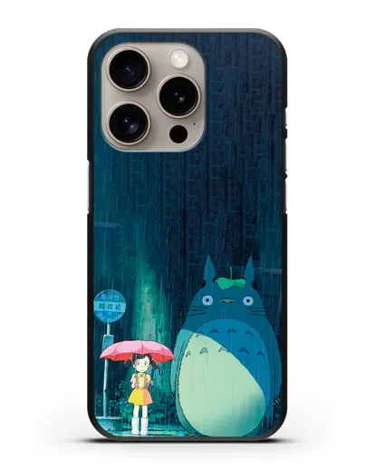 Чехол аниме Мой сосед Тоторо - Тоторо без зонтика силиконовый для iPhone 15 Pro