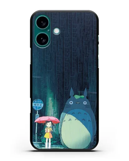 Чехол аниме Мой сосед Тоторо - Тоторо без зонтика силиконовый для iPhone 16 Plus