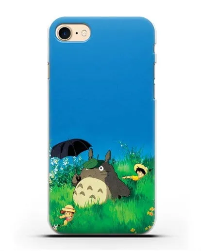 Чехол аниме Мой сосед Тоторо - Прогулка с Тоторо силиконовый для iPhone 7