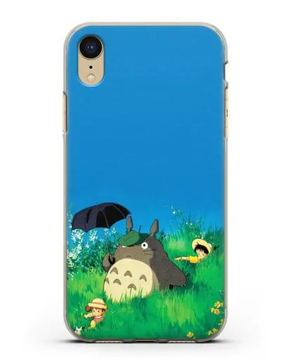 Чехол аниме Мой сосед Тоторо - Прогулка с Тоторо силиконовый для iPhone XR