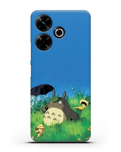 Чехол аниме Мой сосед Тоторо - Прогулка с Тоторо силиконовый для Xiaomi Poco M6
