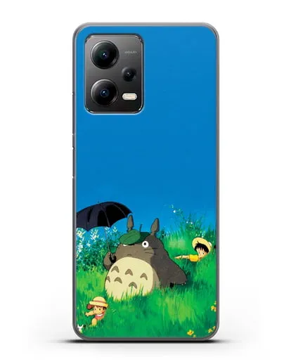Чехол аниме Мой сосед Тоторо - Прогулка с Тоторо силиконовый для Xiaomi Poco X5