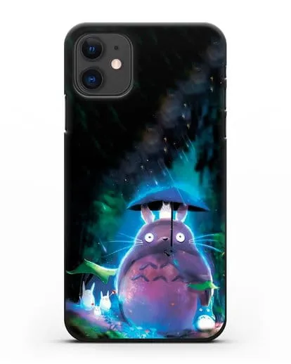 Чехол аниме Мой сосед Тоторо - Тоторо с зонтиком силиконовый для iPhone 11