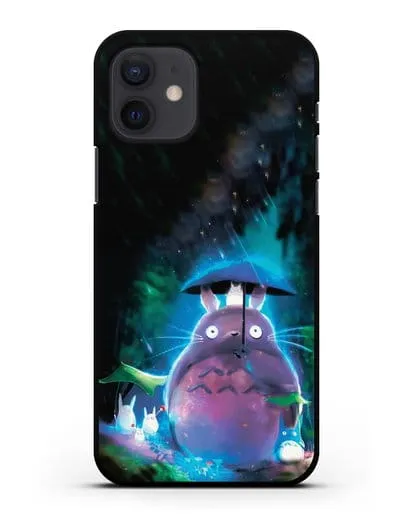 Чехол аниме Мой сосед Тоторо - Тоторо с зонтиком силиконовый для iPhone 12