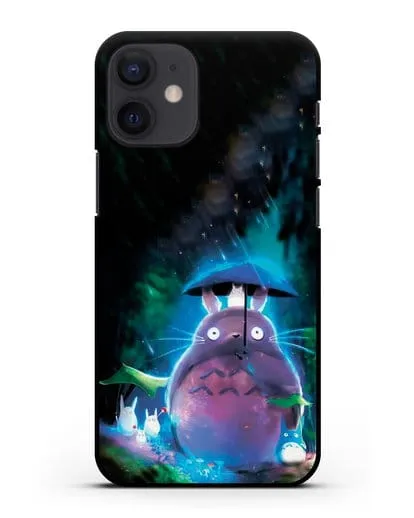 Чехол аниме Мой сосед Тоторо - Тоторо с зонтиком силиконовый для iPhone 12 mini
