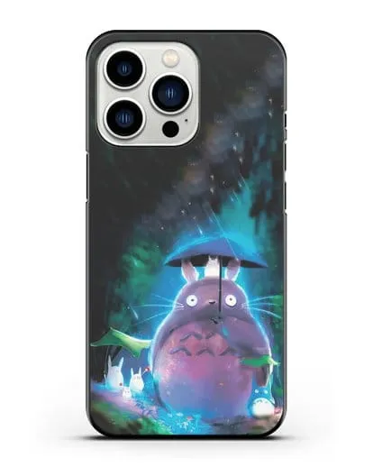 Чехол аниме Мой сосед Тоторо - Тоторо с зонтиком силиконовый для iPhone 13 Pro