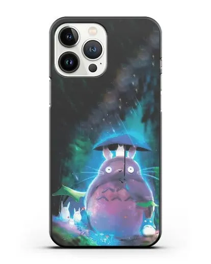 Чехол аниме Мой сосед Тоторо - Тоторо с зонтиком силиконовый для iPhone 13 Pro Max