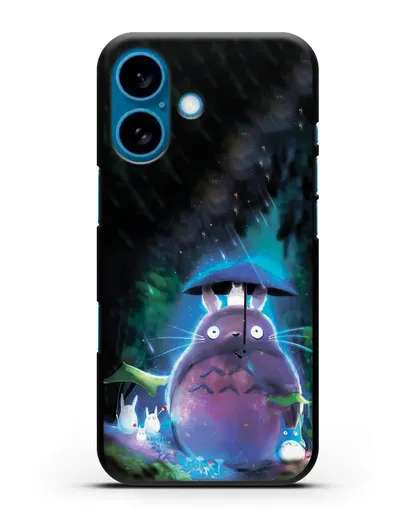 Чехол аниме Мой сосед Тоторо - Тоторо с зонтиком силиконовый для iPhone 16