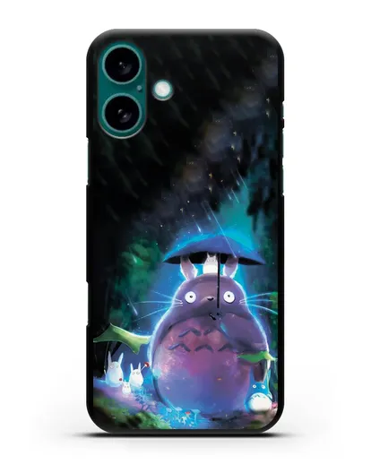 Чехол аниме Мой сосед Тоторо - Тоторо с зонтиком силиконовый для iPhone 16 Plus