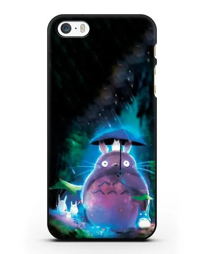 Чехол аниме Мой сосед Тоторо - Тоторо с зонтиком силиконовый для iPhone 5/5s/SE
