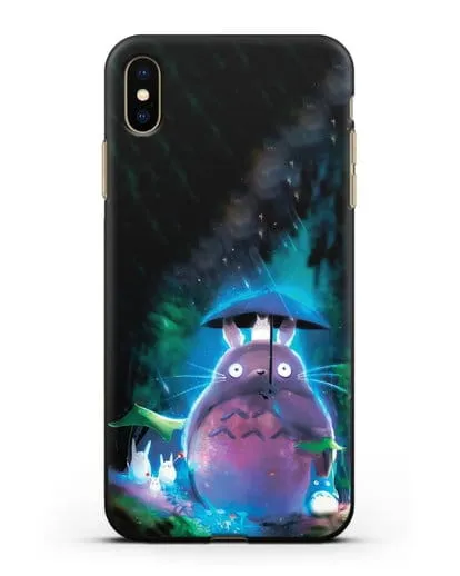 Чехол аниме Мой сосед Тоторо - Тоторо с зонтиком силиконовый для iPhone XS Max