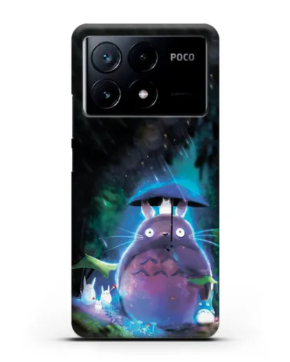 Чехол аниме Мой сосед Тоторо - Тоторо с зонтиком силиконовый для Xiaomi Poco X6 Pro