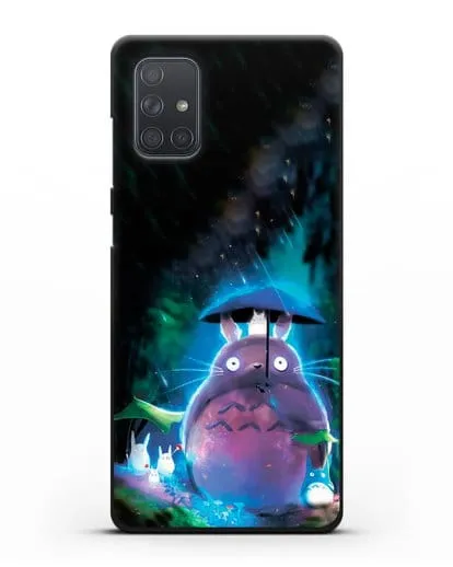 Чехол аниме Мой сосед Тоторо - Тоторо с зонтиком силиконовый для Samsung Galaxy A71 [SM-A715F]
