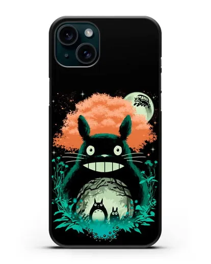 Чехол аниме Мой сосед Тоторо - Мир Тоторо силиконовый для iPhone 15 Plus