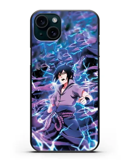 Чехол аниме Наруто - Саске силиконовый для iPhone 15 Plus