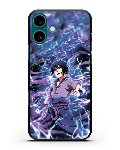 Чехол аниме Наруто - Саске силиконовый для iPhone 16 Plus