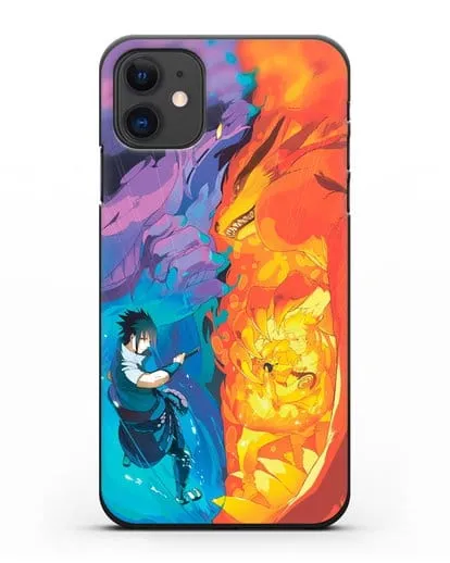 Чехол аниме Наруто - Сила Саске и Наруто силиконовый для iPhone 11