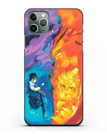Чехол аниме Наруто - Сила Саске и Наруто силиконовый для iPhone 11 Pro