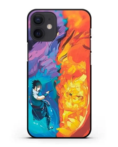 Чехол аниме Наруто - Сила Саске и Наруто силиконовый для iPhone 12 mini