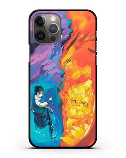 Чехол аниме Наруто - Сила Саске и Наруто силиконовый для iPhone 12 Pro
