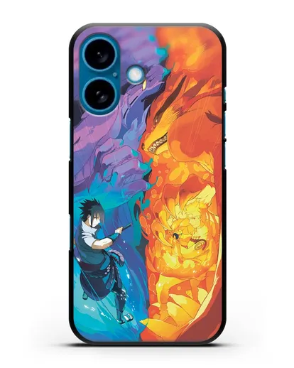 Чехол аниме Наруто - Сила Саске и Наруто силиконовый для iPhone 16