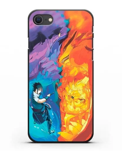 Чехол аниме Наруто - Сила Саске и Наруто силиконовый для iPhone SE 2020