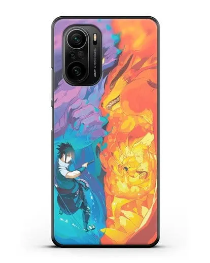 Чехол аниме Наруто - Сила Саске и Наруто силиконовый для Xiaomi Poco F3 Pro