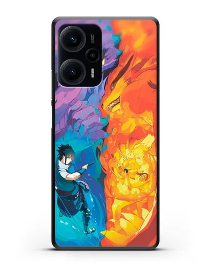 Чехол аниме Наруто - Сила Саске и Наруто силиконовый для Xiaomi Poco F5
