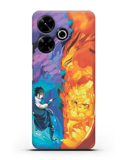 Чехол аниме Наруто - Сила Саске и Наруто силиконовый для Xiaomi Poco M6