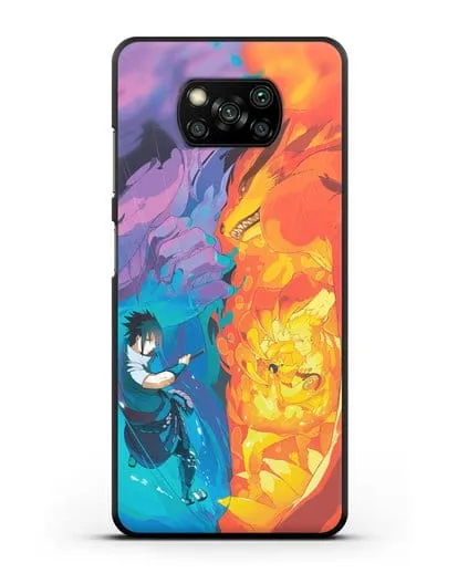 Чехол аниме Наруто - Сила Саске и Наруто силиконовый для Xiaomi Poco X3