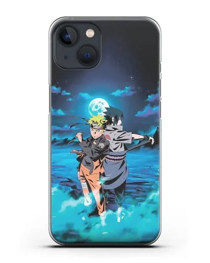 Чехол аниме Наруто - Бок о бок в полнолуние силиконовый для iPhone 13 Mini