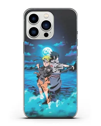 Чехол аниме Наруто - Бок о бок в полнолуние силиконовый для iPhone 13 Pro