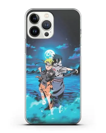 Чехол аниме Наруто - Бок о бок в полнолуние силиконовый для iPhone 13 Pro Max