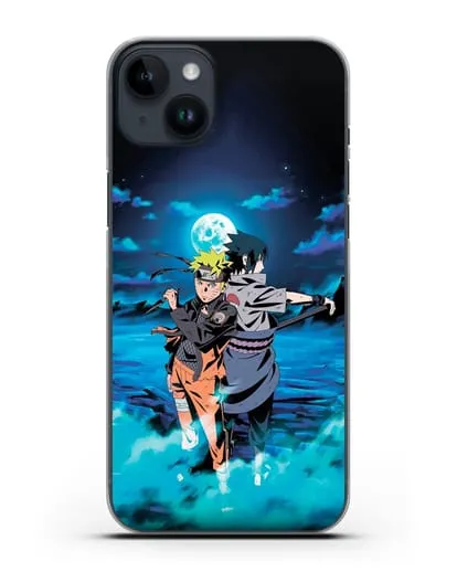 Чехол аниме Наруто - Бок о бок в полнолуние силиконовый для iPhone 14 Plus