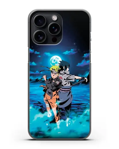 Чехол аниме Наруто - Бок о бок в полнолуние силиконовый для iPhone 15 Pro Max