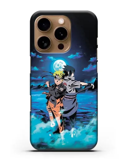Чехол аниме Наруто - Бок о бок в полнолуние силиконовый для iPhone 16 Pro